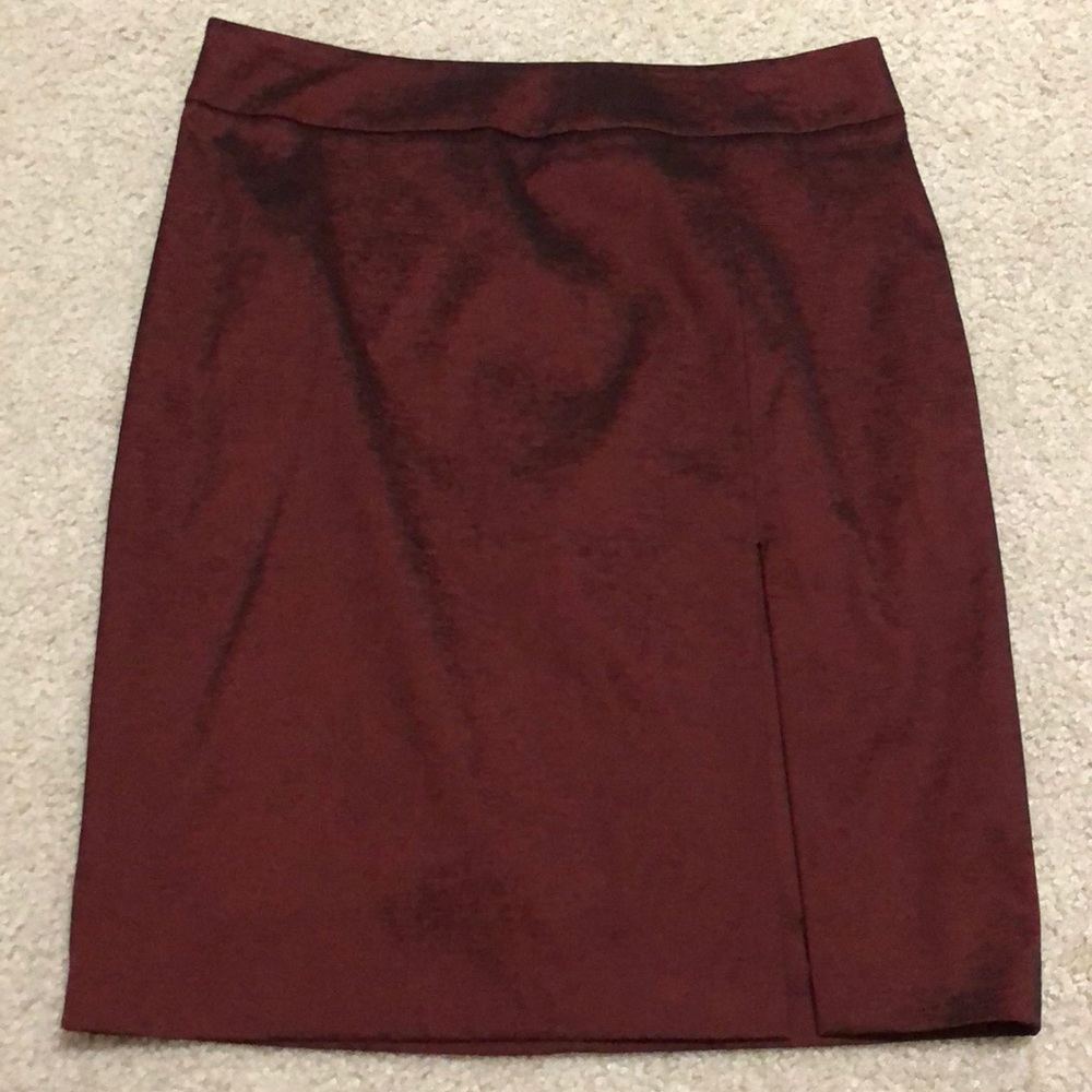 Shimmering Dark Red CACHE Skirt